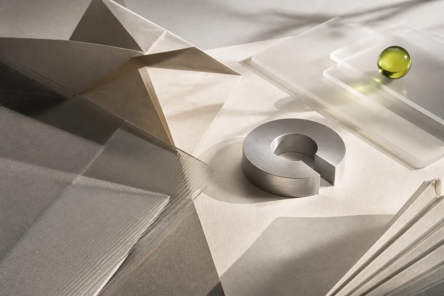 Layered material composition representing digital transformation